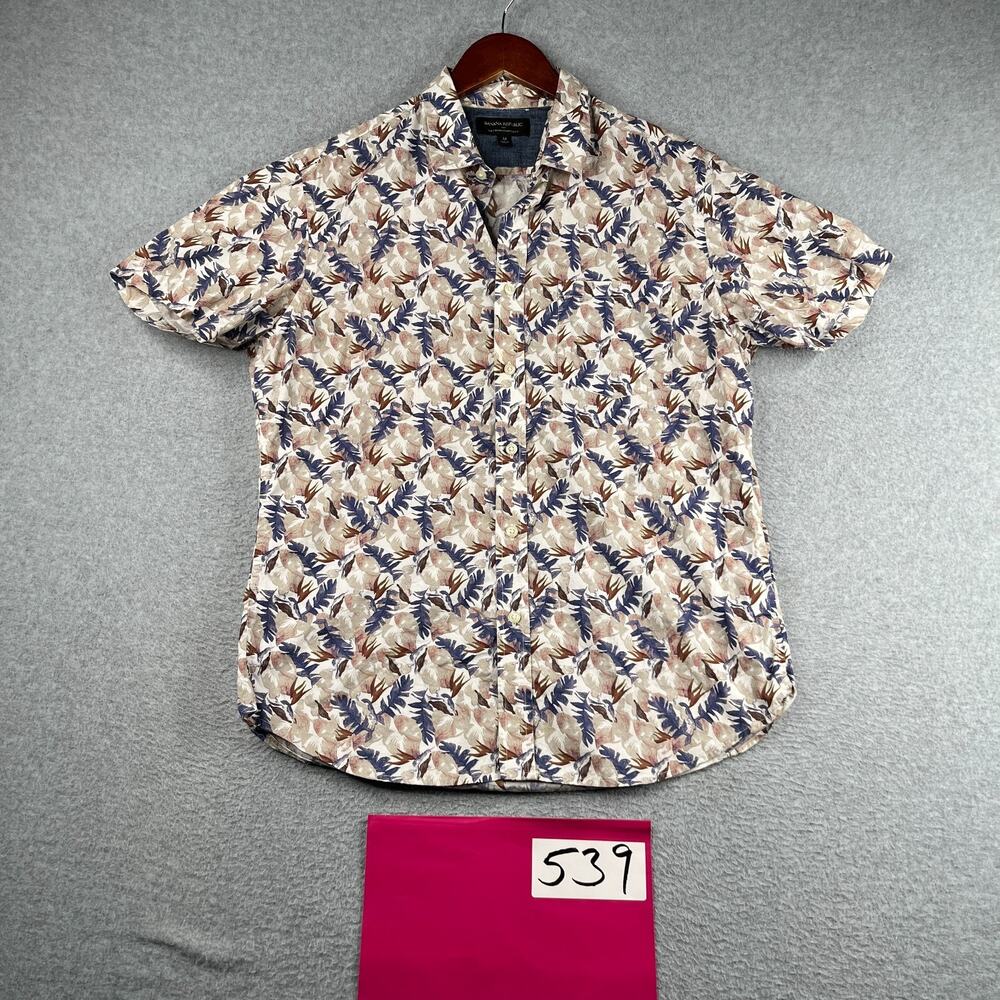 Banana Republic Soft Wash Shirt Medium Floral Button Up Short Sleeve Mens